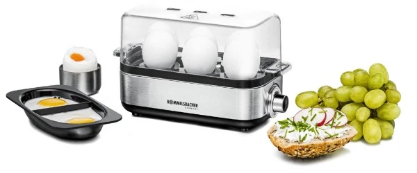 Rommelsbacher ER 600 Eierkocher Edelstahl/schwarz 1 Rommelsbacher ER 600 Eierkocher Edelstahl/schwarz