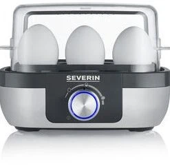 Severin EK 3167 Eierkocher Edelstahl-gebürstet/schwarz