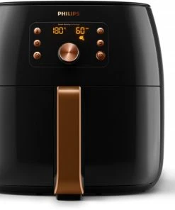 Fritteusen Philips HD9860/90 Airfryer Smart Sensing Heißluft-Fritteuse Schwarz/kupfer